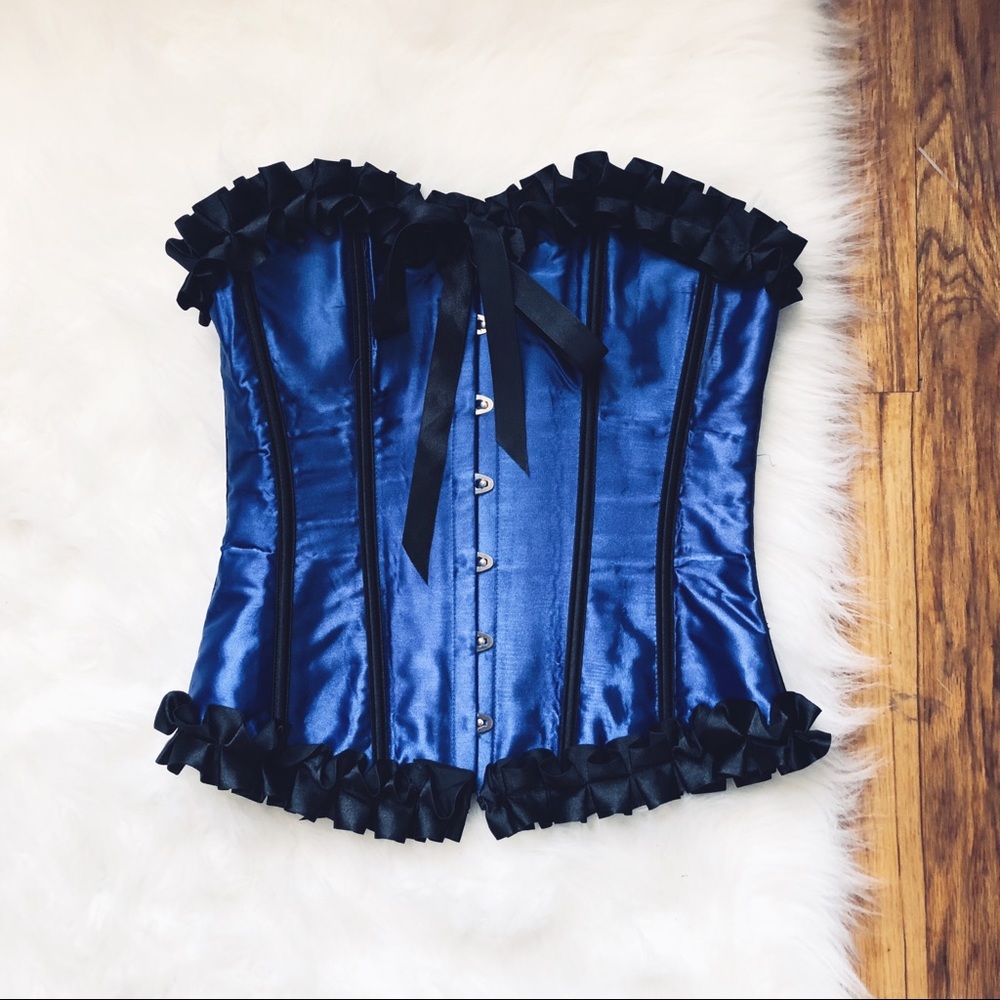 Royal Blue Satin Corset